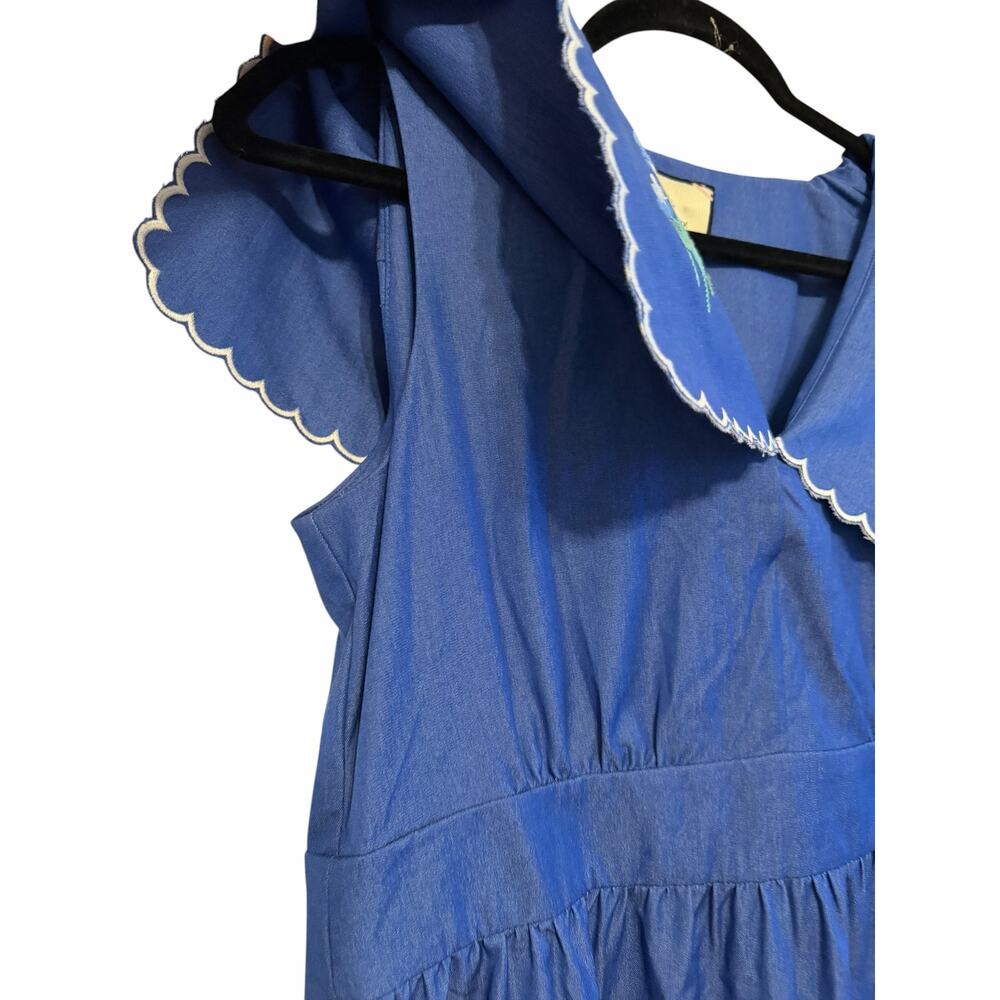 Tuckernuck Chambray Blue Embroidered Maxi Dress - Size XS - Picture 6 of 14